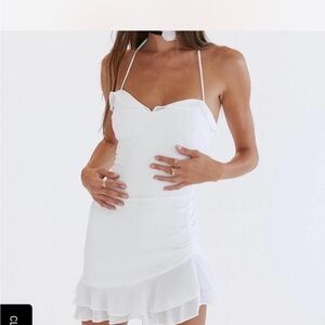 Princess Polly White Mini Dress with Halter Neck